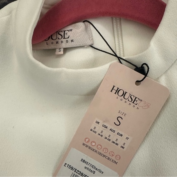 House of CB White Dress with Fringe Accents - Picture 3 of 8